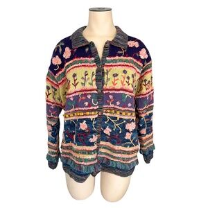 EUC Janet Gough England Artisan Made Cardigan Sweater // S M L